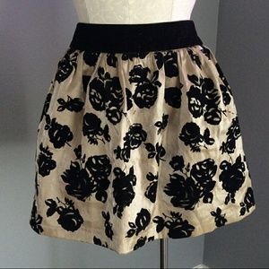 Champagne colored with velvet flowers skirt